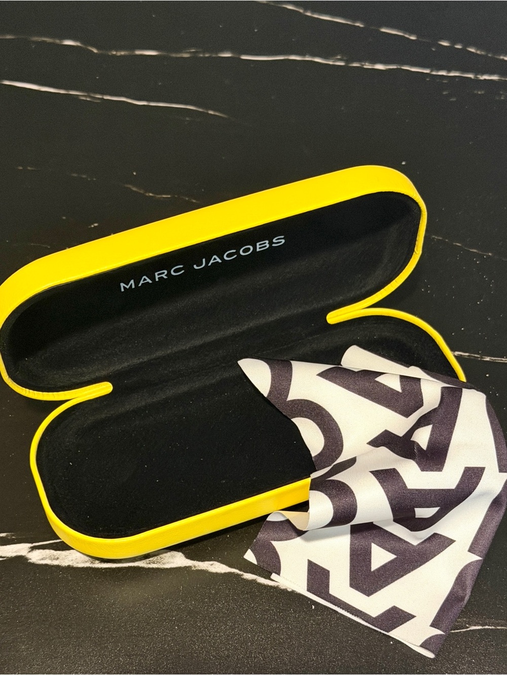 Marc Jacobs Yellow Eyewear Case with Branded Cleaning Cloth